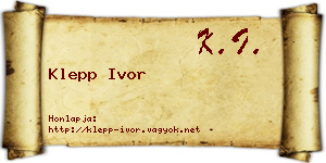 Klepp Ivor névjegykártya